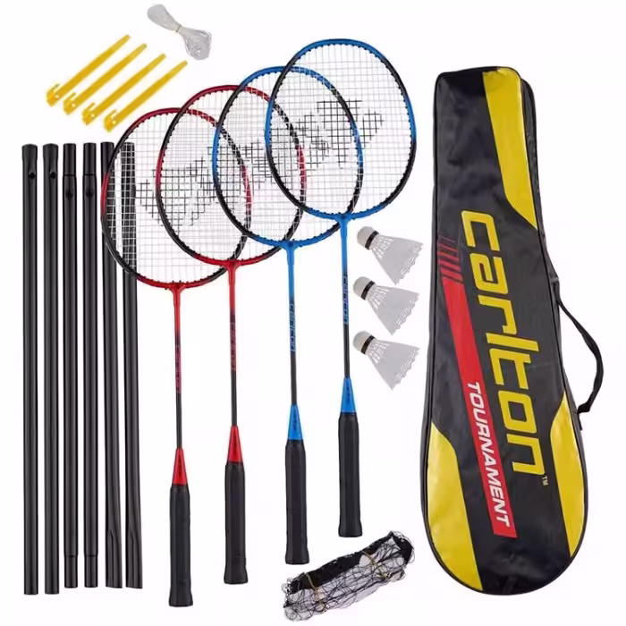 Set pentru badminton cu fluturas husa si plasa Dunlop Tournament 4-player set