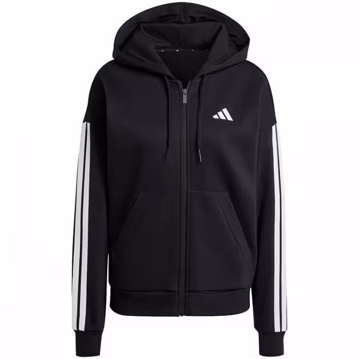 Толстовка Adidas ESSENTIALS 3-STRIPES FULL-ZIP FLEECE HOODIE Черный XS - 6