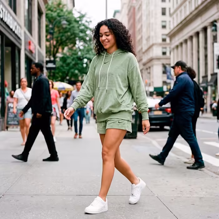 Толстовка Nike W NSW TRRY OS PO  HOODIE A2 Зеленый XS - 8