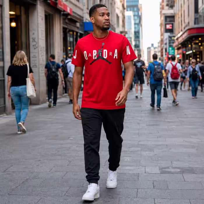 Футболка Nike M J JD AIR STRETCH SS CREW Красный 2XL - 7