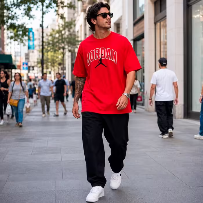 Tricou Nike M J BRK ARCH JD HBR SS CREW Rosu S - 7