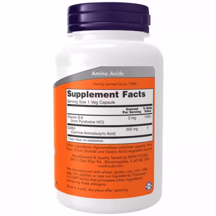 Vitamine Now Foods Gaba 500mg - 3