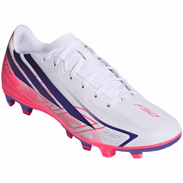 Ghete pentru fotbal Adidas F50 HYPERFAST CLUB FG/MG Alb 39.5 - 5