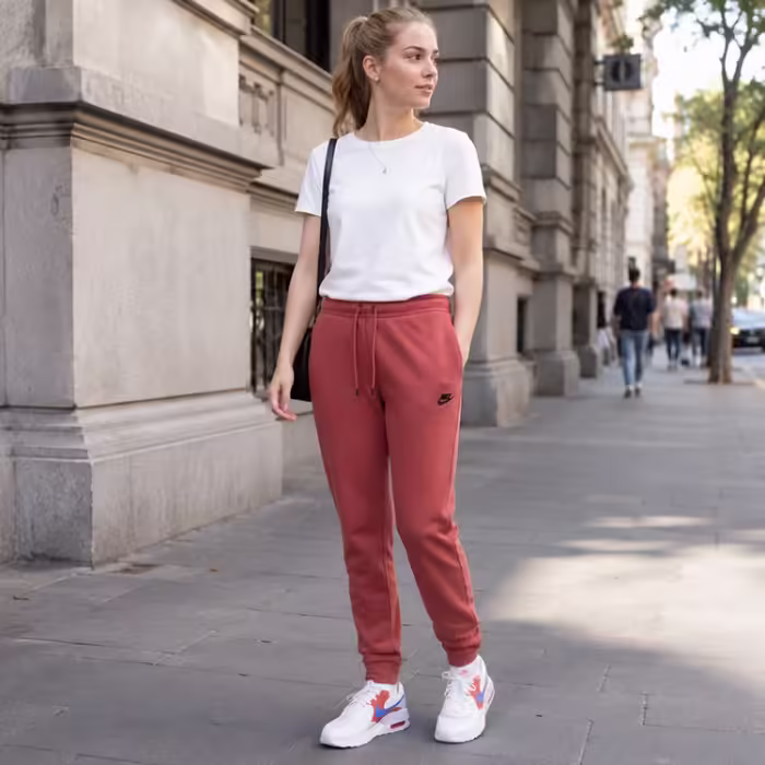 Pantaloni Nike W NSW ESSNTL PANT REG FLC MR Bordo S - 7