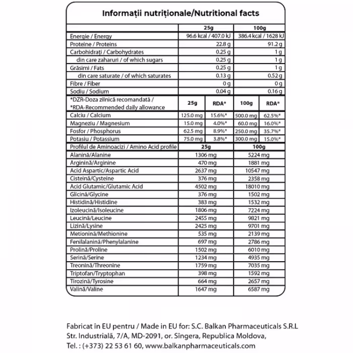 Isolat proteic Balkan Pharmaceuticals WHEY PROTEIN ISOLATE 100% PURE CHEES CAKE powder 800 gr - 2