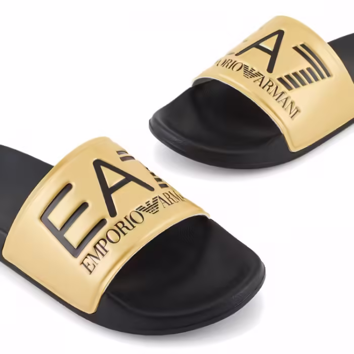 Slapi EA7 EMPORIO ARMANI WATER SPORTS VISIBILITY SLIPPE Negru-Auriu 37 - 7