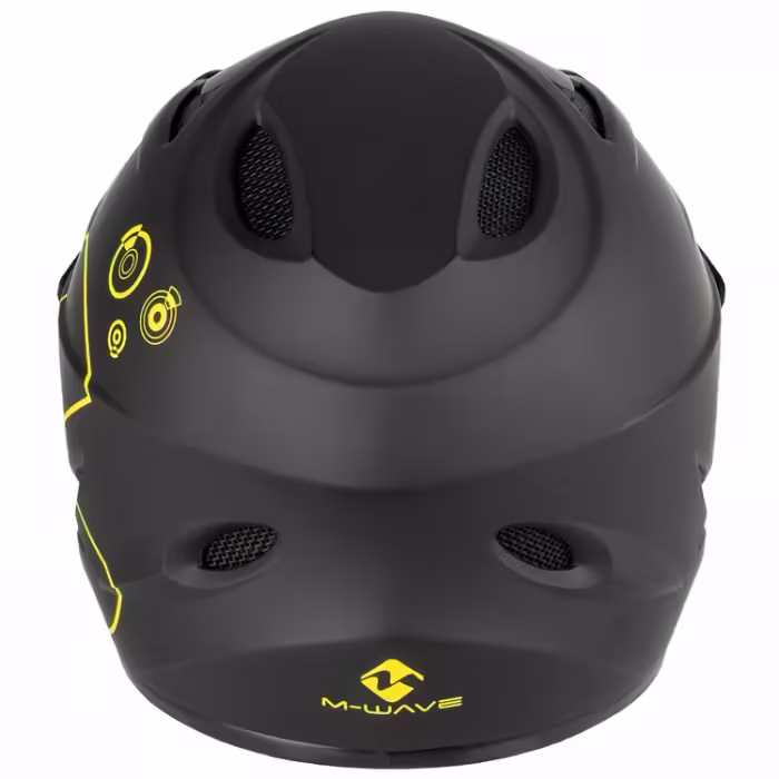 Casca M-WAVE Fall Out Fullface/Downhill Helmet matt black/yellow - 3