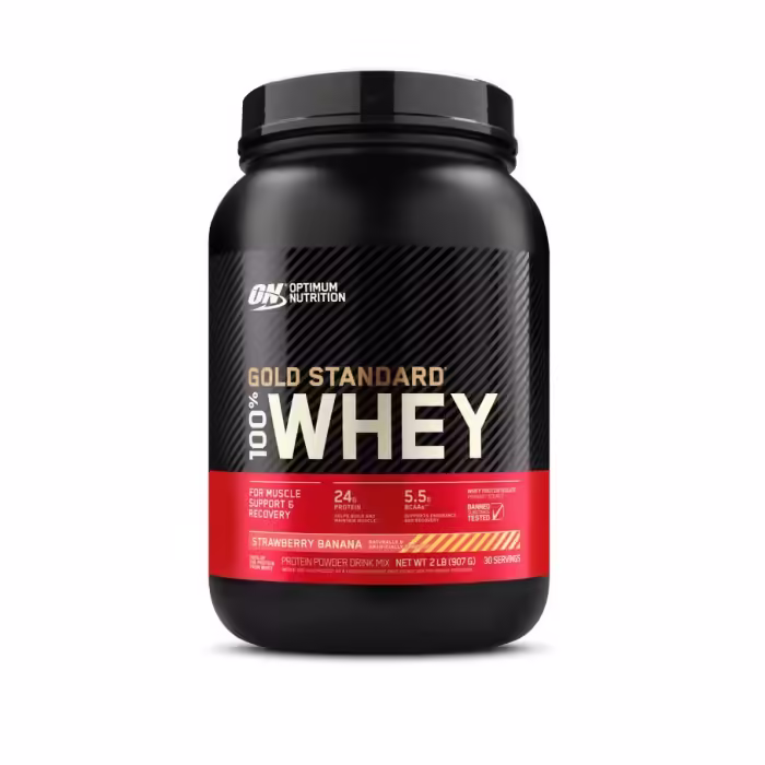 Proteine din zer Optimum Nutrition ON 100% WHEY GOLD STRAWBERRY BANANA 2LB - 2