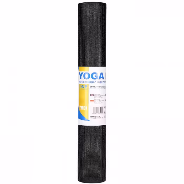 Covoras pentru yoga ONE FITNESS PVC Yoga Mat Negru 174x61x0.3 cm