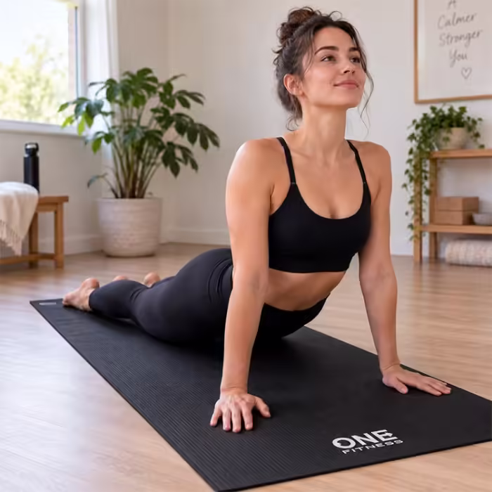 Covoras pentru yoga ONE FITNESS PVC Yoga Mat Negru 174x61x0.3 cm - 7
