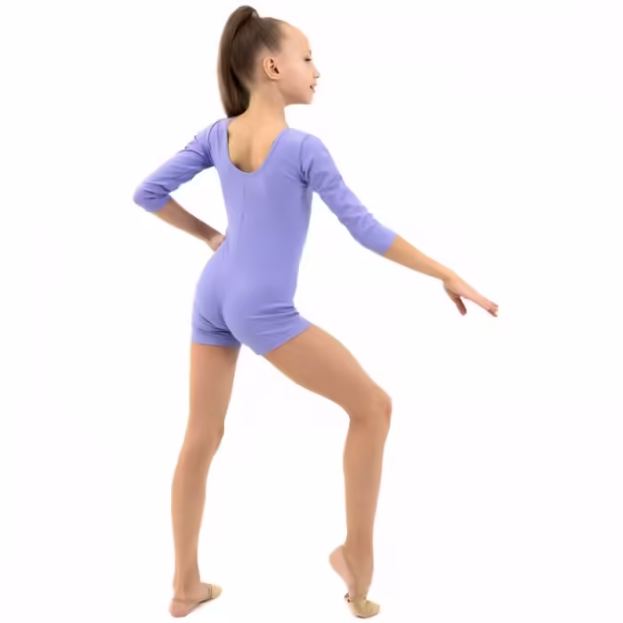 Купальник гимнастический с шортами рукав 3/4 Grace Dance Gymnastic leotard - 4