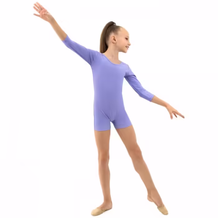 Купальник гимнастический с шортами рукав 3/4 Grace Dance Gymnastic leotard - 5
