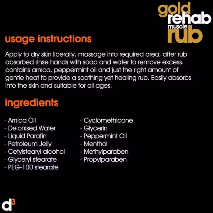 Crema de incalzire musculara d3 Muscle Rehab Rub POST - 3