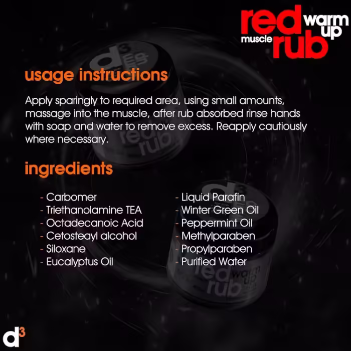 Разогревающий крем d3 Muscle Warm-Up Rub PRE - 3