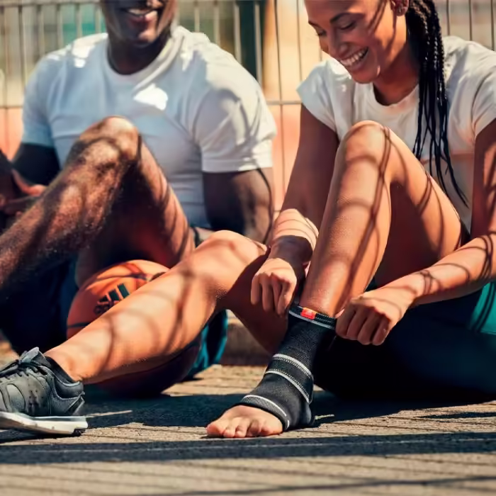 Суппорт голеностопа Adidas Fitness Ankle support Черный/Серый S - 6