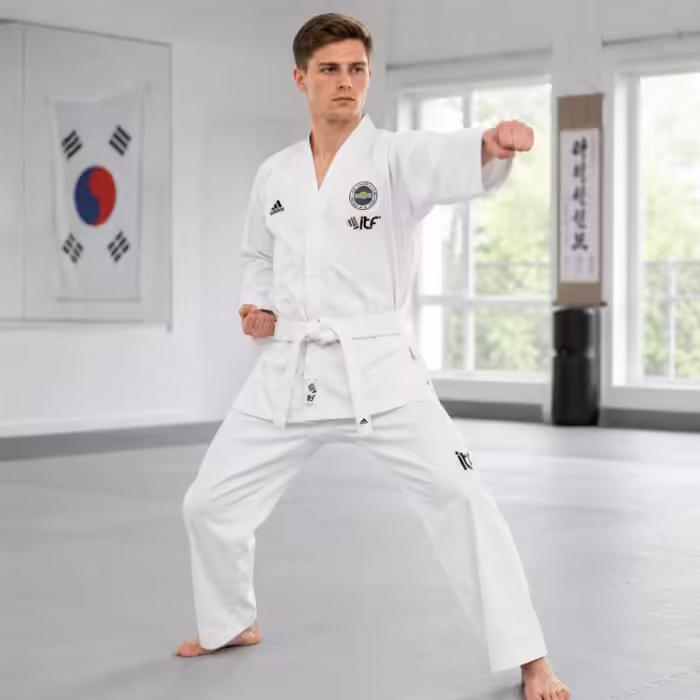 Кимоно для таеквондо 240г/м2 Adidas Combat Dobok TKD ITF Student - 8