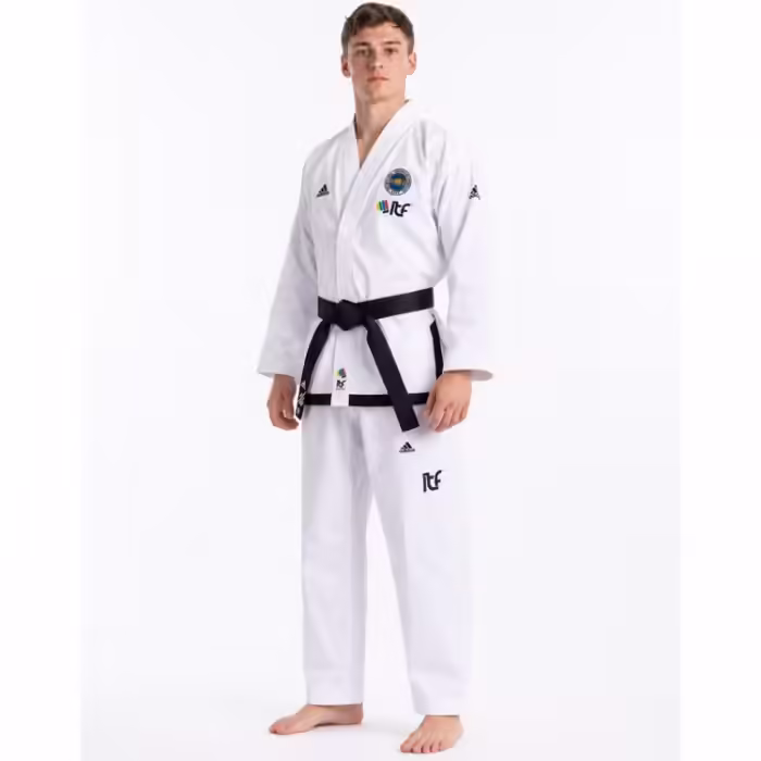 Kimono p/taekwondo 240 g/m2 Masibo Sport Dobok TKD ITF Black Belt Champion - 3