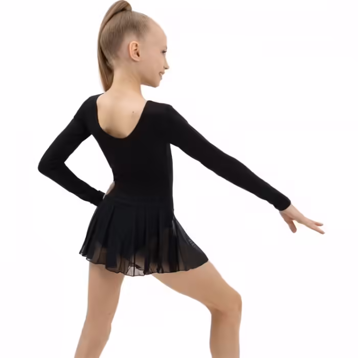 Купальник гимнастический с юбкой длинный рукав Grace Dance Gymnastic leotard - 3