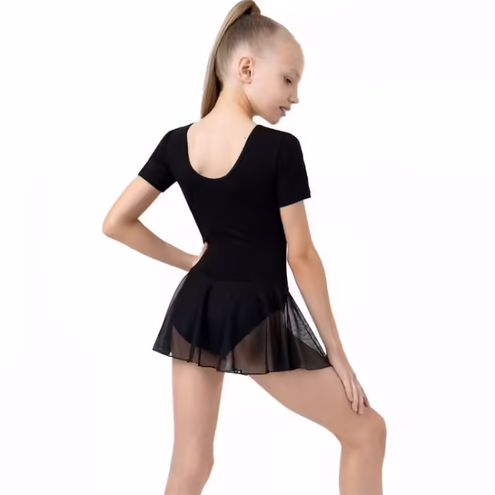 Купальник гимнастический с юбкой короткий рукав Grace Dance Gymnastic leotard - 4