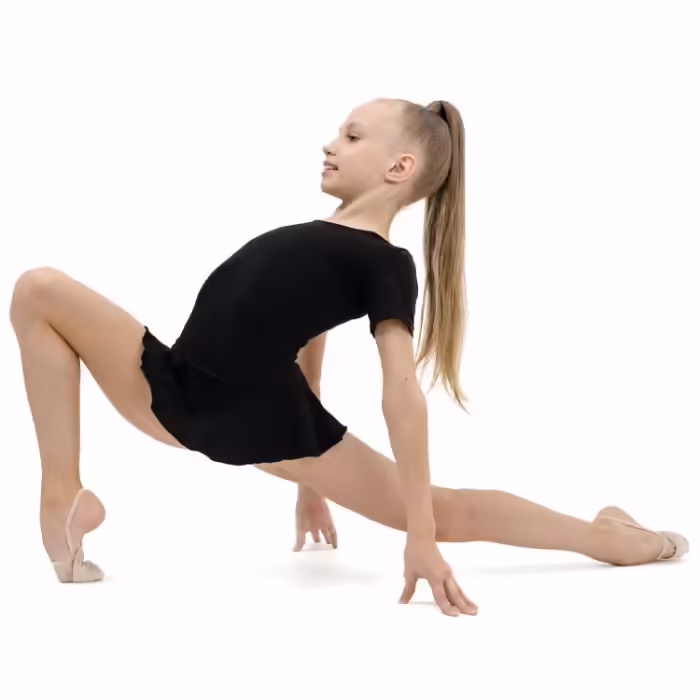 Costum pentru gimnastica cu fusta maneca scurta Grace Dance Gymnastic leotard - 3