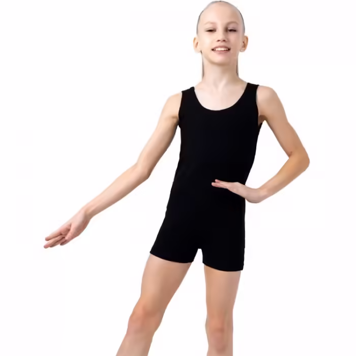 Costum pentru gimnastica cu sorti fara maneci Grace Dance Gymnastic leotard