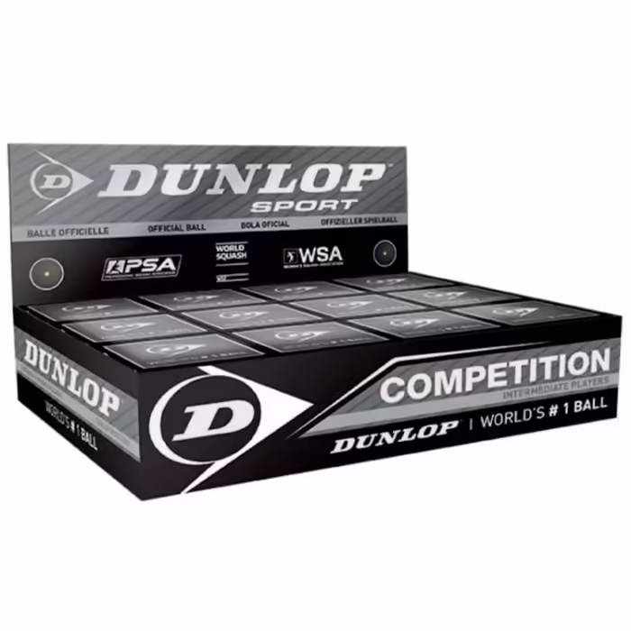 Set mingi p/u squash 12 buc Dunlop Competition 1