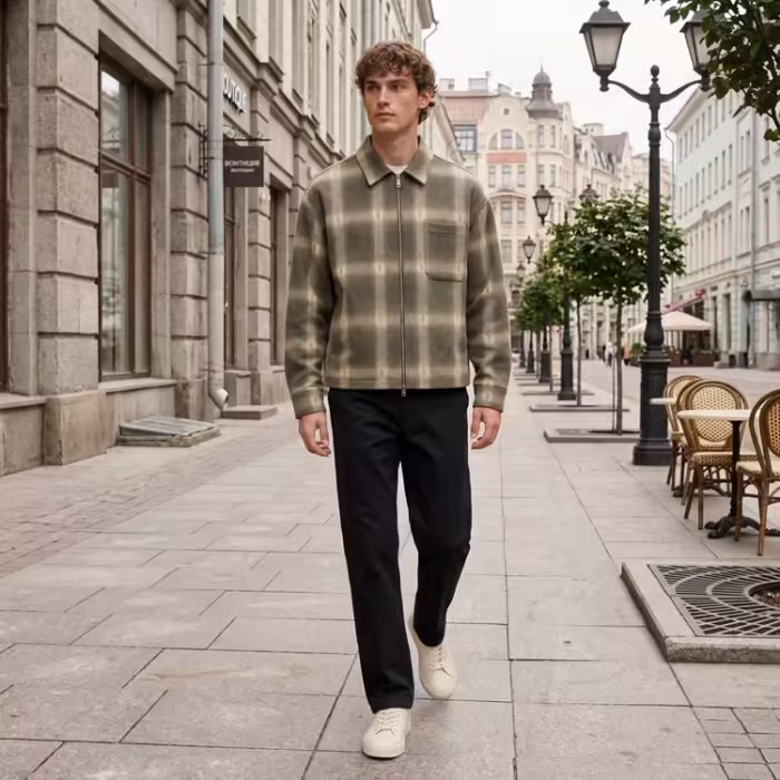 Scurta Vans Larkspur Zip Plaid Flannel Bej L - 7