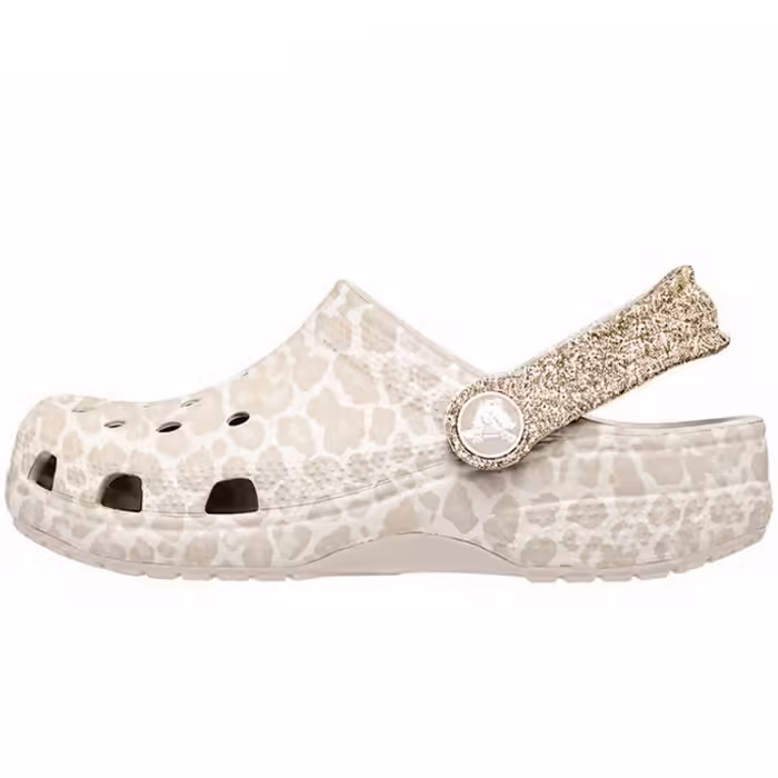 Slapi Crocs Classic Animal Glitter Clog Bej 28-29 - 2