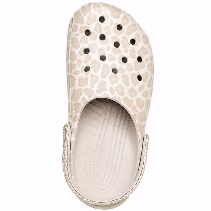 Slapi Crocs Classic Animal Glitter Clog Bej 28-29 - 3
