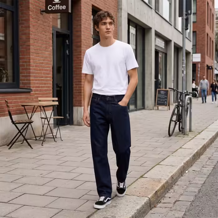 Pantaloni Vans Check-5 Loose Denim Albastru 29 - 7