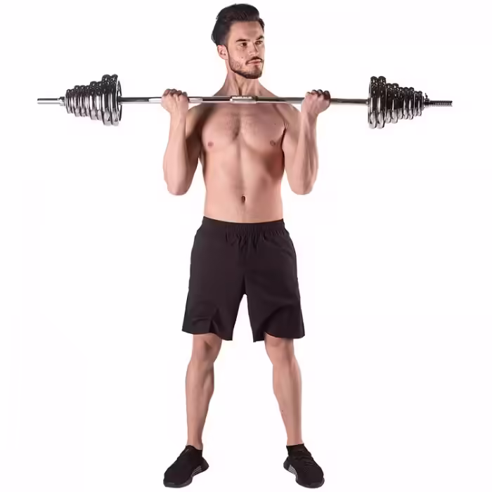 Набор гантели и гриф HMS Black Cast Iron Barbell/Dumbbell Spinlock Set in PVC case - 8