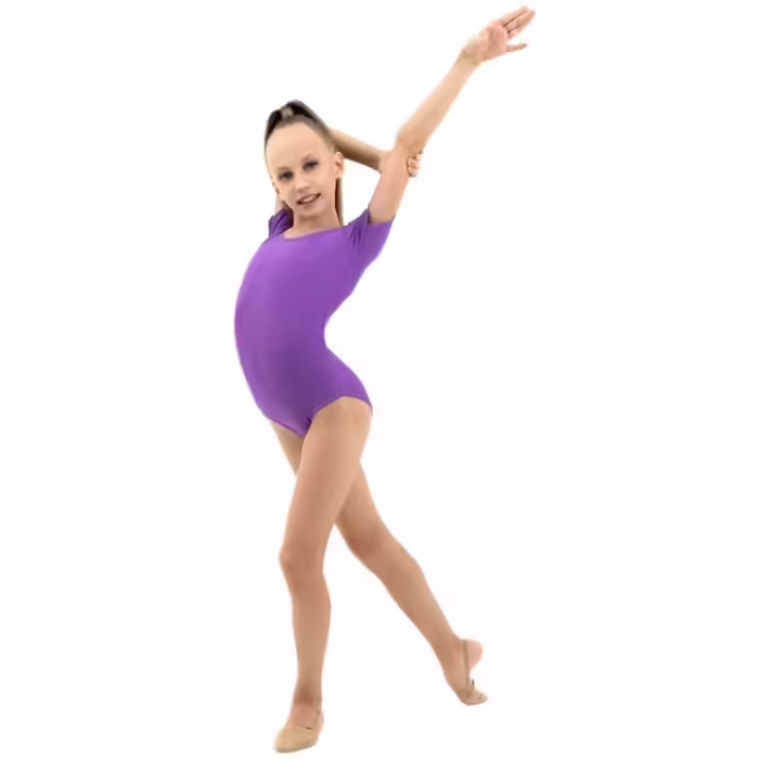 Costum p/u gimnastica Grace Dance Gymnastic leotard short sleeve - 3