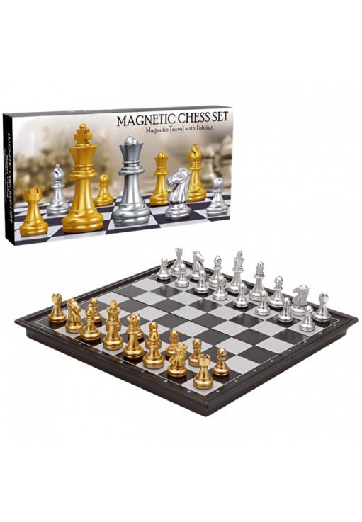 Joc de masa sah Sport Sah magnetic cu design auriu si argintiu