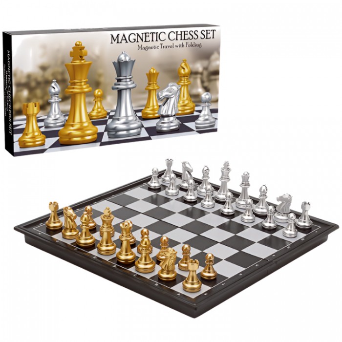Joc de masa sah Sport Sah magnetic cu design auriu si argintiu 2612-A