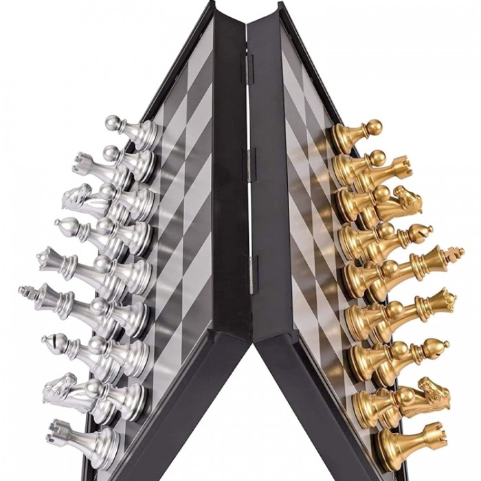 Joc de masa sah Sport Sah magnetic cu design auriu si argintiu 2612-A - 6