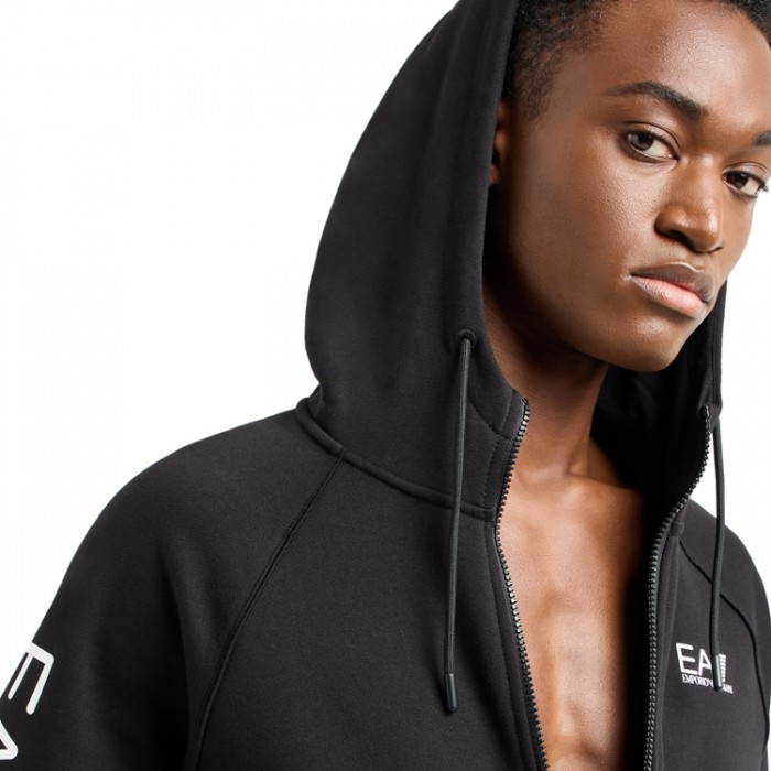 Hanorac EA7 EMPORIO ARMANI COTTON-BLEND HOODED LOGO 8NPM22-PJ07Z-1200 - 4