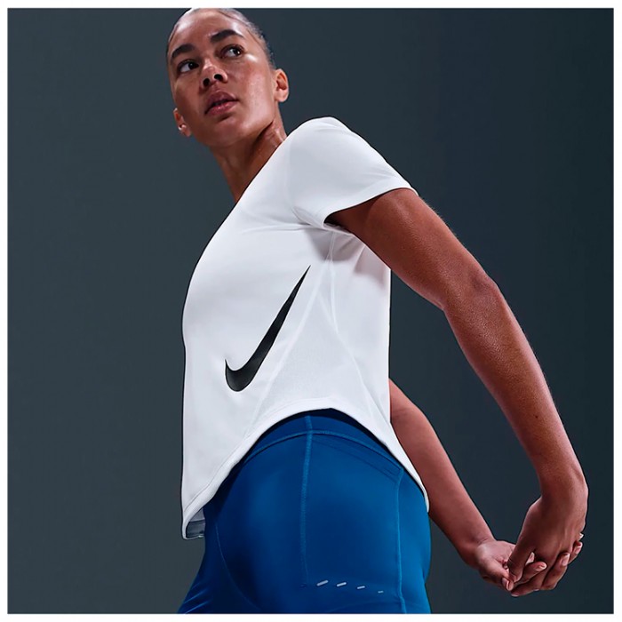 Tricou Nike W NK TEMPO SWSH HBR DF SS TOP HV2772-100 - 4