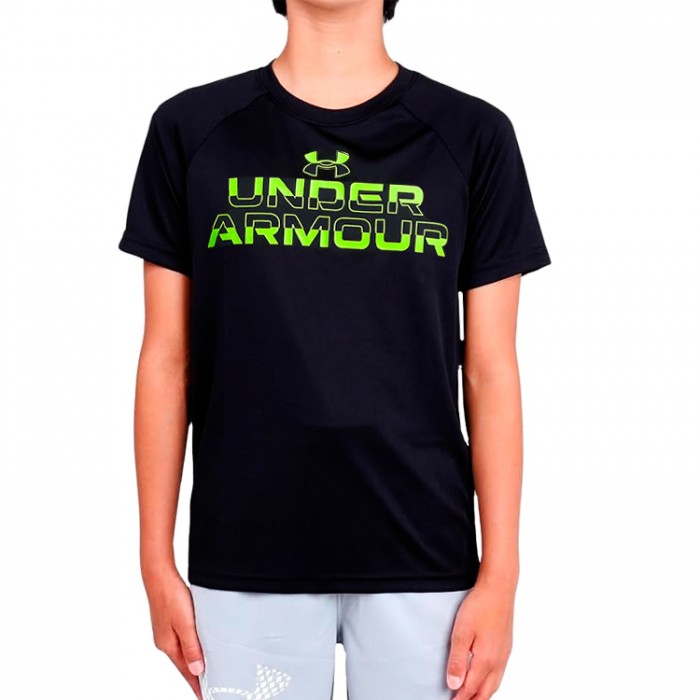 Tricou Under Armour UA Tech Split Wordmark SS 1383010-001 - imagine №3