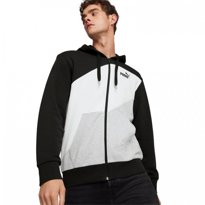 Толстовка Puma POWER Colorblock Full-Zip Hoodie TR 67893401 - изображение №3