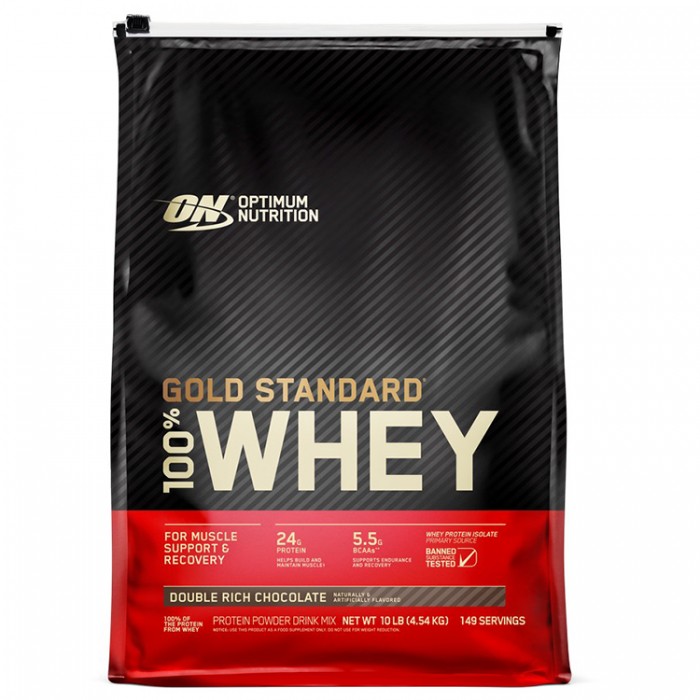 Сывороточный протеин Optimum Nutrition ON 100% WHEY GOLD DBL RICH CHOCO 10LB 1068902 - изображение №3