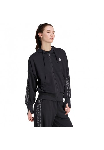 Hanorac Adidas SEASONAL ESSENTIALS ANIMAL PRINT 3-STRIPES FULL-ZIP HOODED
