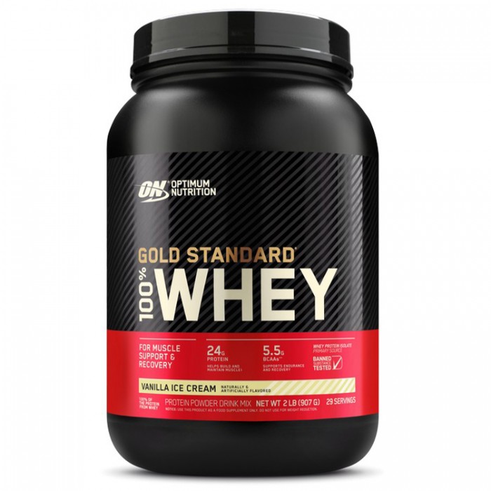 Сывороточный протеин Optimum Nutrition ON 100% WHEY GOLD VAN ICE CREAM 2LB 1063403 - изображение №3