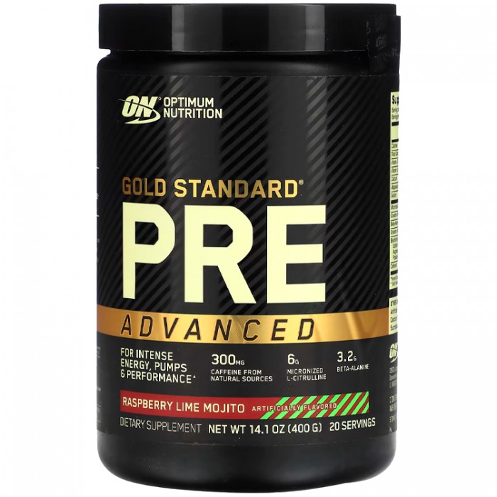 Предтренировочный комплекс Optimum Nutrition Gold Standard Pre-Advanced, Raspberry Lime Mojito 0.88lb 1098603