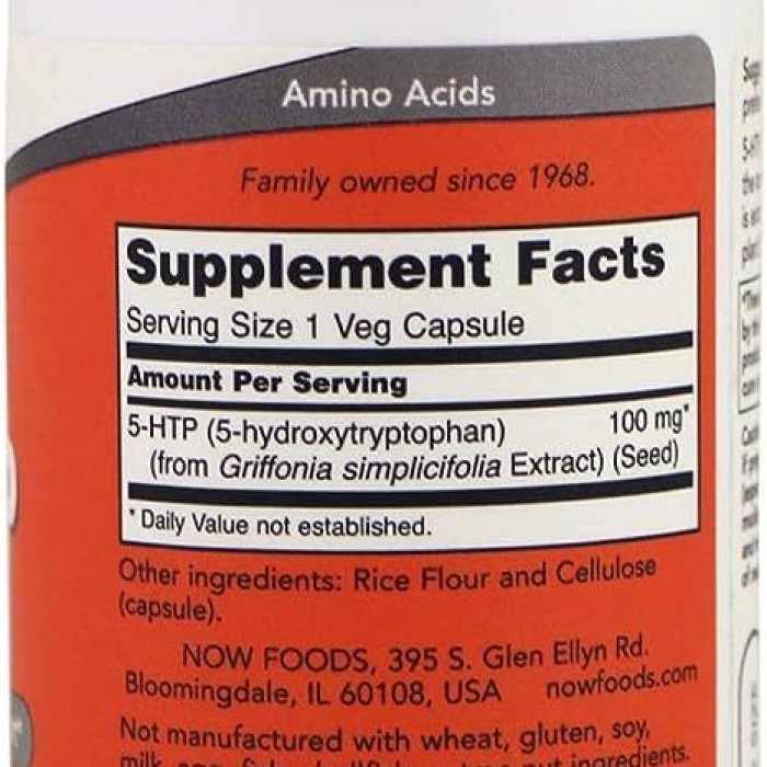 Vitamine Now Foods 5-HTP 100mg 60 VCAPS NF105 - 3