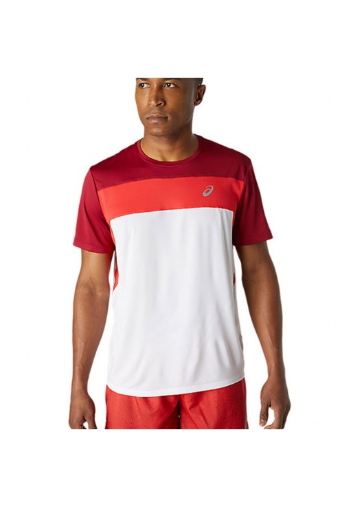 Футболка Asics RACE SS TOP BRILLIANT WHITE/BURGUNDY