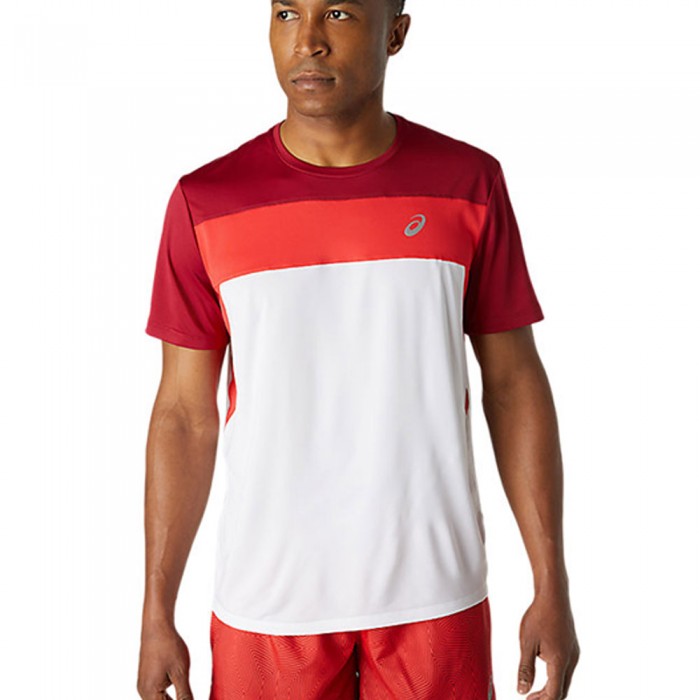Футболка Asics RACE SS TOP BRILLIANT WHITE/BURGUNDY 2011A781-107