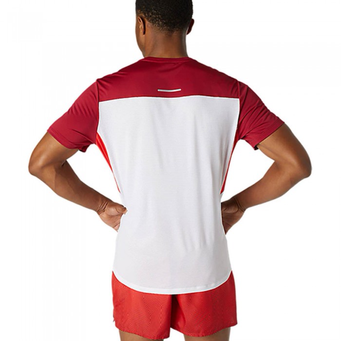 Футболка Asics RACE SS TOP BRILLIANT WHITE/BURGUNDY 2011A781-107 - 2