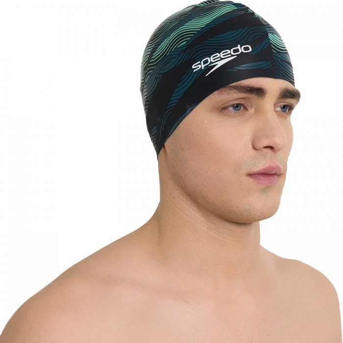 Силиконовая шапочка для плавания Speedo SLOGAN PRT CAP AU/AF/AM 8-0838516009 - 2