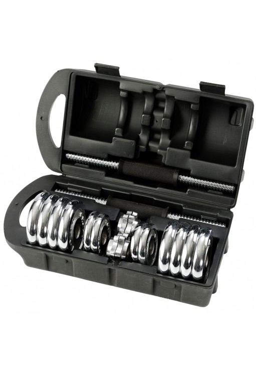 Gantera p/set 20 kg YORK Black Cast Iron Dumbbell Spinlock in PVC case