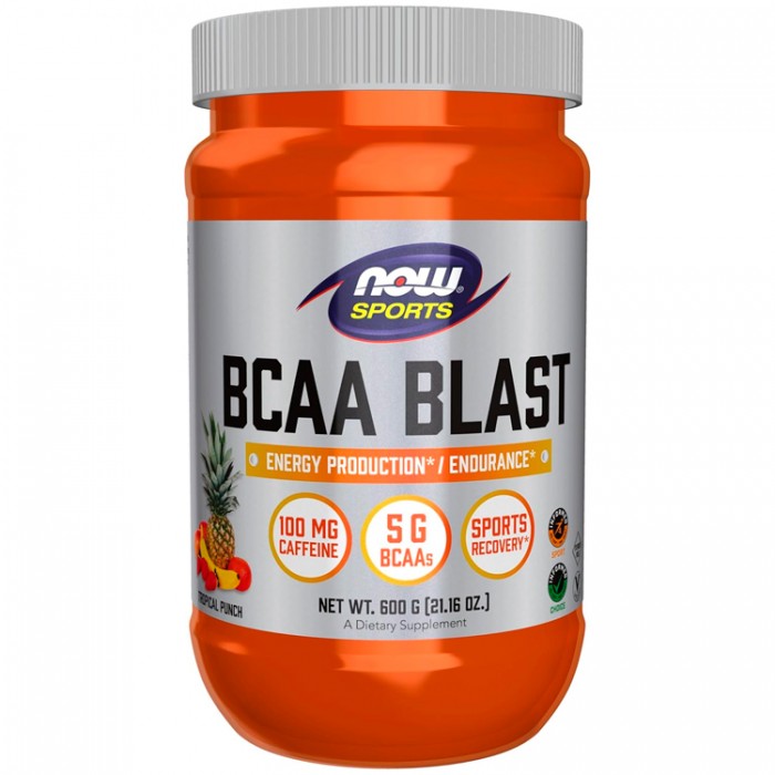 Complex Pre-antrenament Now Sports BCAA Blast Powder, Tropical Punch Flavor NS0216